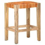 vidaXL Tabourets de bar lot de 2 marron cuir véritable 60 cm