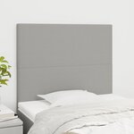 vidaXL Têtes de lit 2 Pièces Gris clair 90x5x78/88 cm Tissu
