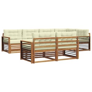 vidaXL Ensemble de canapés d'extérieur 7 pc Naturel et Crème