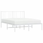 vidaXL Cadre de lit métal sans matelas et tête de lit blanc 120x190 cm