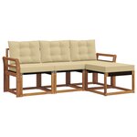 vidaXL Ensemble de canapés d'extérieur 4 pc Naturel et Beige