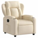 vidaXL Fauteuil inclinable électrique Crème Tissu