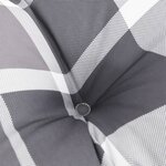 vidaXL Coussin rond motif à carreaux gris Ø 60 x11 cm tissu oxford