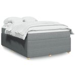 vidaXL Sommier à lattes de lit avec matelas Gris clair 160x200cm Tissu