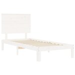 vidaXL Cadre de lit avec tête de lit blanc 90x200 cm bois massif