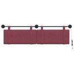 vidaXL Tête de lit suspendue Bordeaux Tissu