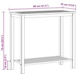 vidaXL Table console de jardin Acacia clair 80 x 35 x 75 cm