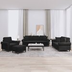 vidaXL Ensemble de canapés 4 Pièces avec coussins noir velours