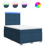 vidaXL Sommier à lattes de lit avec matelas bleu 120x190 cm tissu