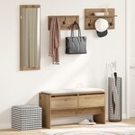 vidaXL Set de meubles de couloir 4 pièces en bois d'artisan chêne