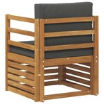 vidaXL Canapé d’extérieur Bois d'acacia massif et polyester Naturel