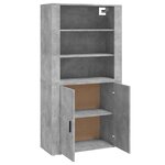 vidaXL Buffet haut Gris béton Bois d'ingénierie