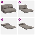 vidaXL Fauteuil de sol ajustable Taupe Tissu