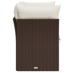 vidaXL Canapé de jardin avec coussins 2 places marron résine tressée