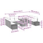 vidaXL Ensemble de salle à manger pour jardin 11 Pièces Noir et Sarcelle