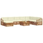 vidaXL Ensemble de canapés d'extérieur 9 Pièces Naturel et Crème