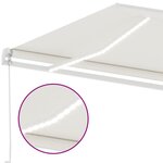 vidaXL Auvent manuel rétractable avec LED 450x350 cm Crème