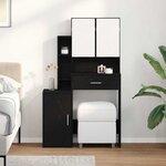 vidaXL Coiffeuse Chêne noir 80 x 35 x 132 cm Bois d'ingénierie