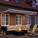 vidaXL Cadre de store rétractable électrique Blanc 3 5 x 2 5 m