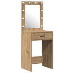 Ensemble de coiffeuse 3 pièces avec LED en bois d'artisan