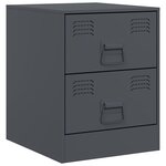 vidaXL Tables de chevet 2 Pièces anthracite 34 5x39x44 cm acier