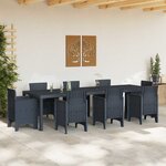 vidaXL Table de jardin pour repas Anthracite 300 x 100 x 73 cm