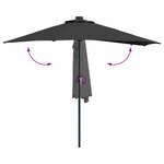vidaXL Parasol de jardin Noir 294 x 150 x 223 cm tissu