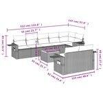 vidaXL Salon de jardin avec coussins 9 Pièces beige résine tressée