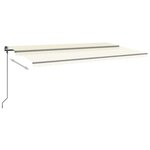 vidaXL Auvent automatique capteur de vent/LED 6x3 m Crème