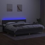 vidaXL Sommier à lattes de lit et matelas et LED Gris foncé 200x200 cm