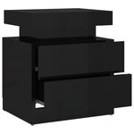 vidaXL Table de chevet Noir brillant 45x35x52 cm Aggloméré