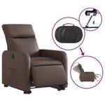 vidaXL Fauteuil inclinable électrique marron similicuir