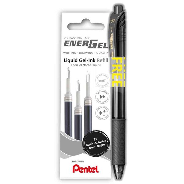 Liquid Mine pour stylo roller à encre gel noir PENTEL