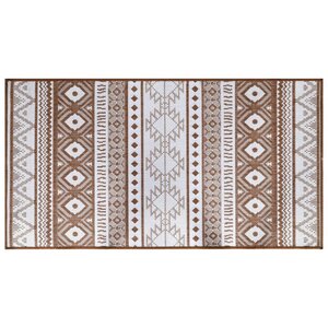 vidaXL Tapis d'extérieur marron et blanc 80x150 cm design réversible