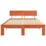 vidaXL Cadre de lit avec tête de lit Brun cire 120 x 200 cm Pin massif