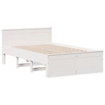 vidaXL Lit bibliothèque sans matelas blanc 135x190 cm bois pin massif