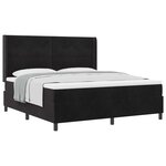 vidaXL Lit à ressorts avec matelas Noir 180 x 200 cm Velours