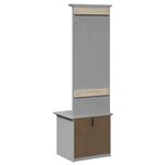 vidaXL Armoire de couloir avec crochets BODO gris 50x40x157 cm