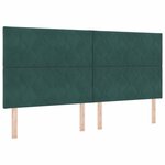 vidaXL Cadre de lit avec tête de lit Vert foncé 200 x 200 cm Velours