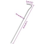 vidaXL Piquets de tente 50 Pièces 23 cm Ø5 mm acier galvanisé