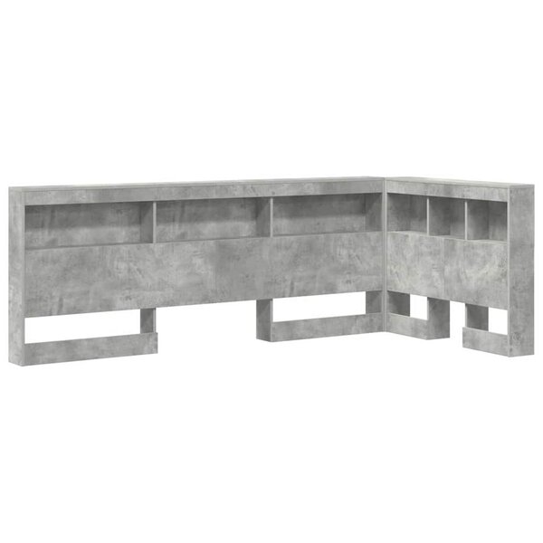 vidaXL Tête de lit de rangement Gris béton 100 cm Bois d'ingénierie