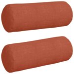 vidaXL Coussins d'accent 2 Pièces Rouge orange Ø 25 x 70 cm