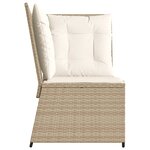 vidaXL Canapé d'angle de jardin avec coussins beige résine tressée