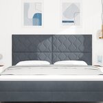 Tête de lit LED vidaXL Design en Blocs de Diamant Gris Foncé 180 cm Velours
