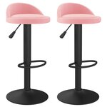 vidaXL Tabourets de bar lot de 2 rose velours