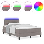vidaXL Lit à ressorts avec matelas Taupe 120 x 190 cm tissu