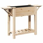 vidaXL Cache-pot de jardin avec étagère Beige 111 x 37 x 76.5 cm