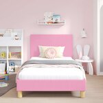 vidaXL Cadre de lit pour enfants avec tête de lit Rose 90 x 190 cm