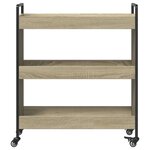 vidaXL Chariot de cuisine chêne sonoma 70x30x82 cm bois d'ingénierie