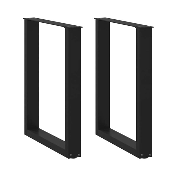 vidaXL Pieds de table à manger en U 2 pièces Noir 60 x (72-73) cm Acier